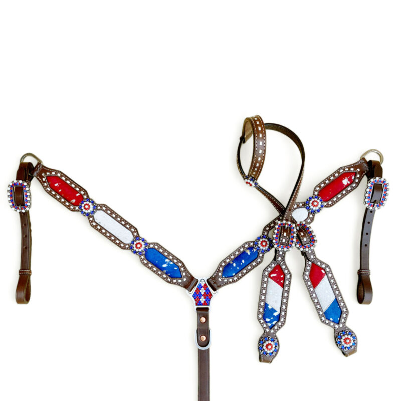 American Flag Headstall Set for the horse (HSBM-114240) - Image 15