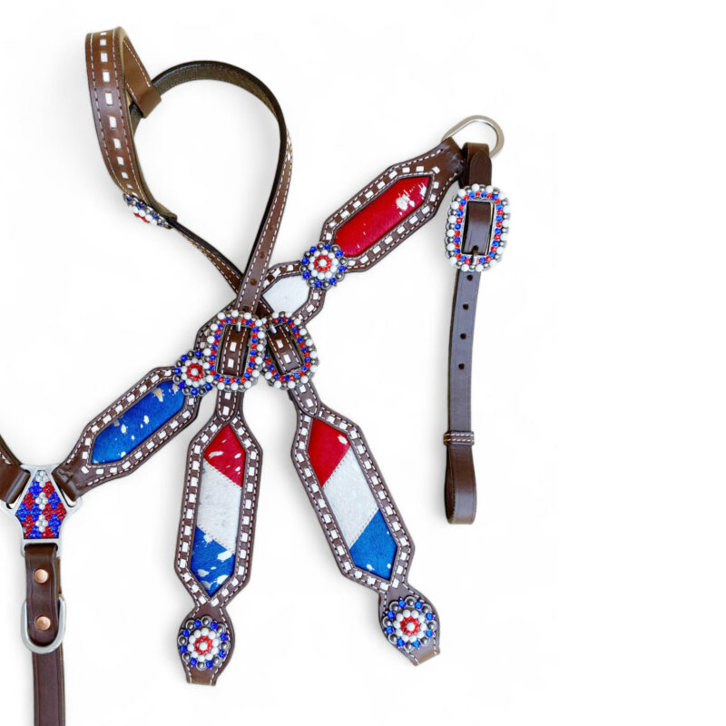 American Flag Headstall Set for the horse (HSBM-114240) - Image 16