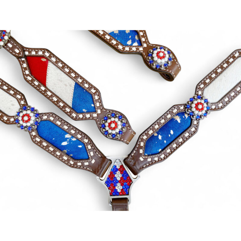 American Flag Headstall Set for the horse (HSBM-114240) - Image 4