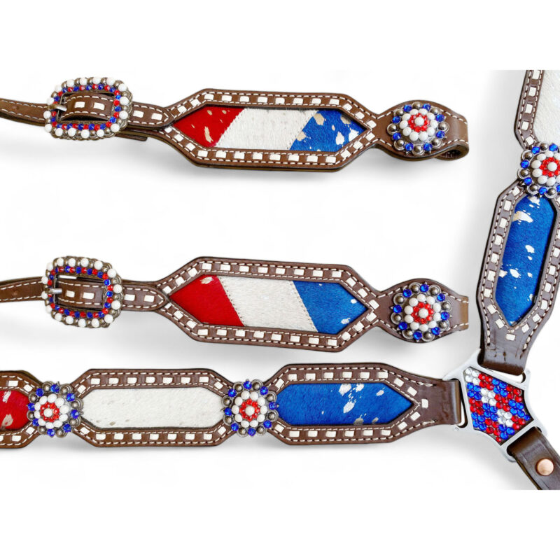 American Flag Headstall Set for the horse (HSBM-114240) - Image 5
