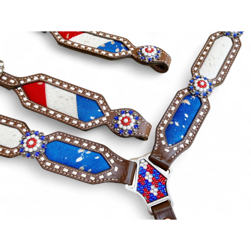 American Flag Headstall Set for the horse (HSBM-114240) - Image 6