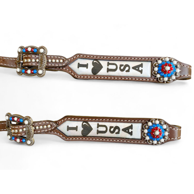 American Flag Headstall Set for the horse (HSBM-114239) - Image 6