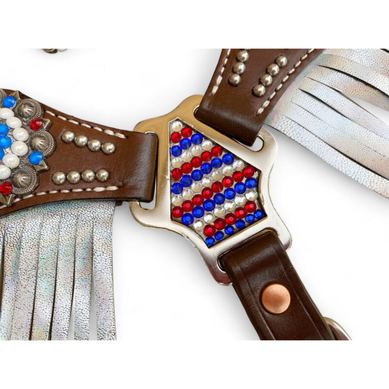 American Flag Headstall Set for the horse (HSBM-114239) - Image 8