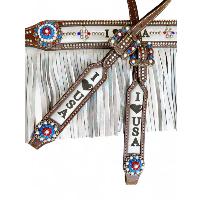 American Flag Headstall Set for the horse (HSBM-114239) - Image 10