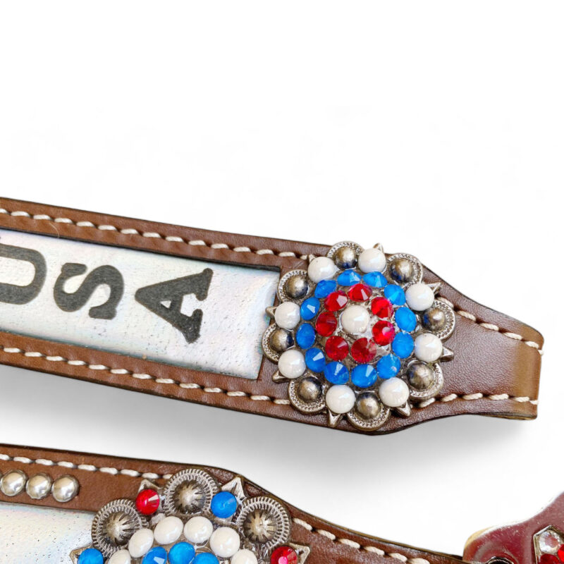 American Flag Headstall Set for the horse (HSBM-114239) - Image 4