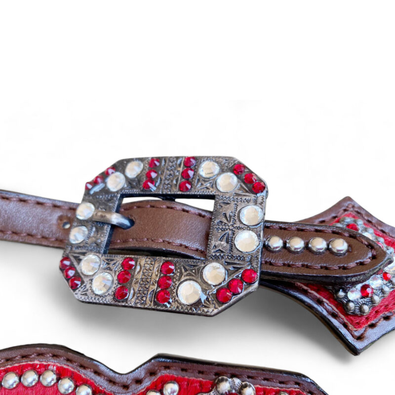 Western Headstall Set Red Silver (HSBM 114246) - Image 6