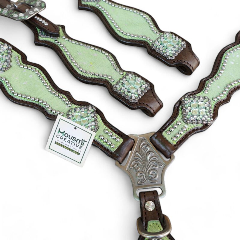 Western Leather Headstall tack set (HSBM 114257) - Image 2