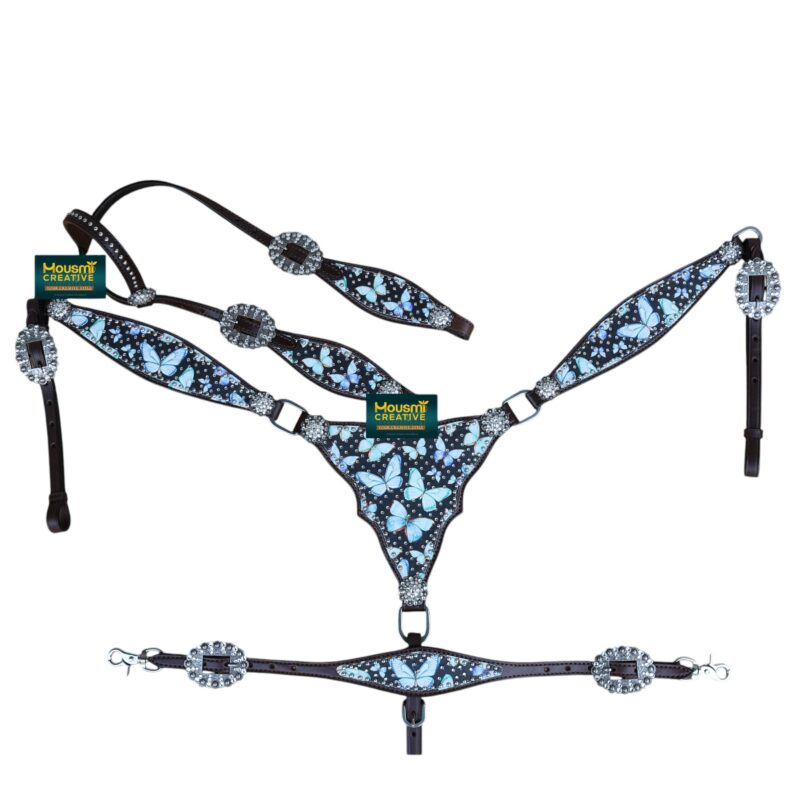 Western Leather Headstall Tack Set (HSBM 114274) - Image 3