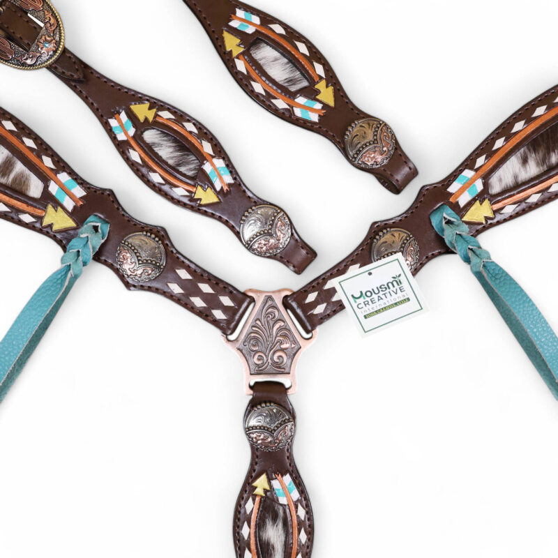 Western Leather Headstall Tack Set (HSBM 114304) - Image 3