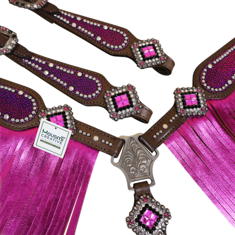 Western Leather Headstall Tack Set (HSBM 114307) - Image 3