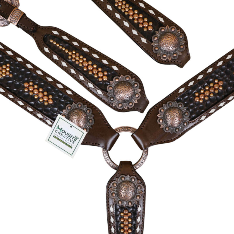Western Leather Headstall Tack Set (HSBM 114308) - Image 3