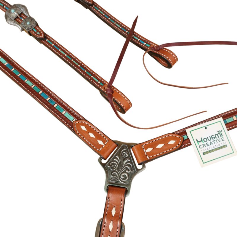 Western Leather Headstall Tack Set (HSBM 114285) - Image 3