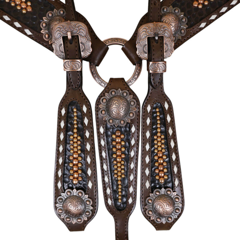 Western Leather Headstall Tack Set (HSBM 114308) - Image 4
