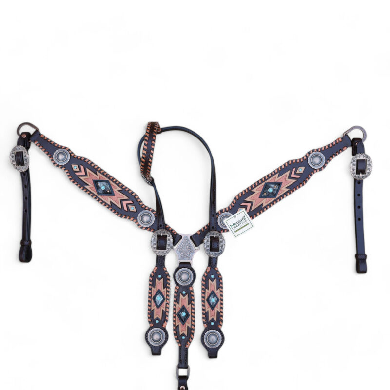 Western Leather Headstall Tack Set (HSBM 114282) - Image 6
