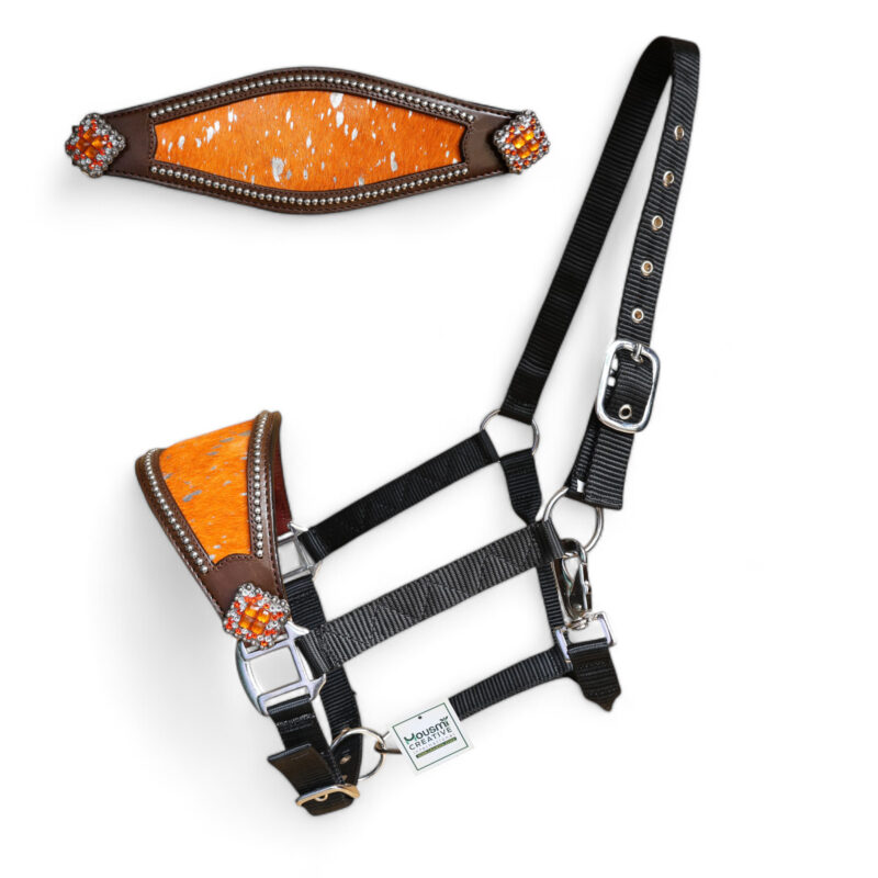 Acid Wash Hair on Leather Bronc Halter BHM 2713158