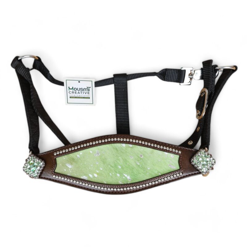 Acid Wash Hair on Leather Bronc Halter BHM 2713154 - Image 3