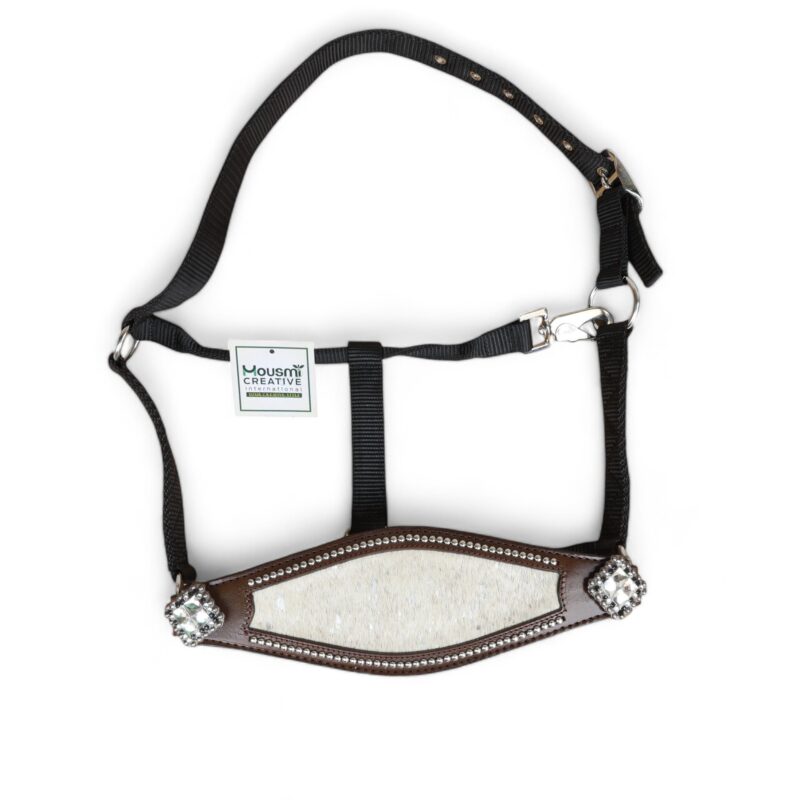 Acid Wash Hair on Leather Bronc Halter BHM 2713162 - Image 3