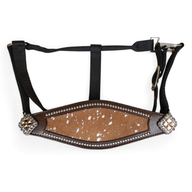 Acid Wash Hair on Leather Bronc Halter BHM 2713156 - Image 4