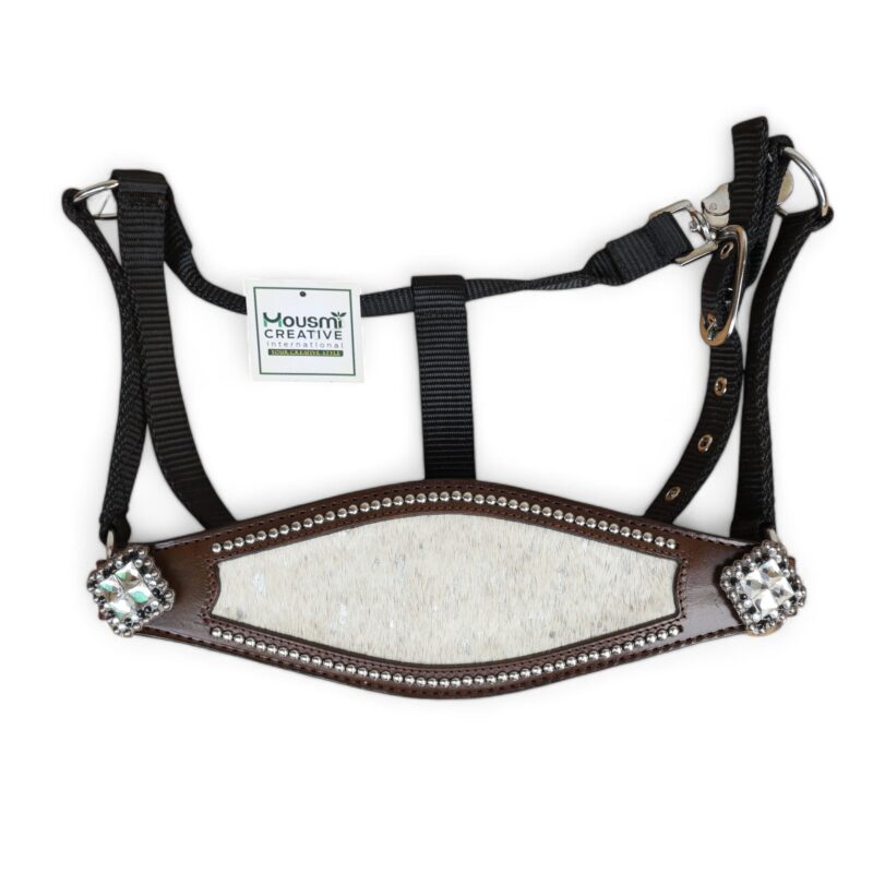 Acid Wash Hair on Leather Bronc Halter BHM 2713162 - Image 4