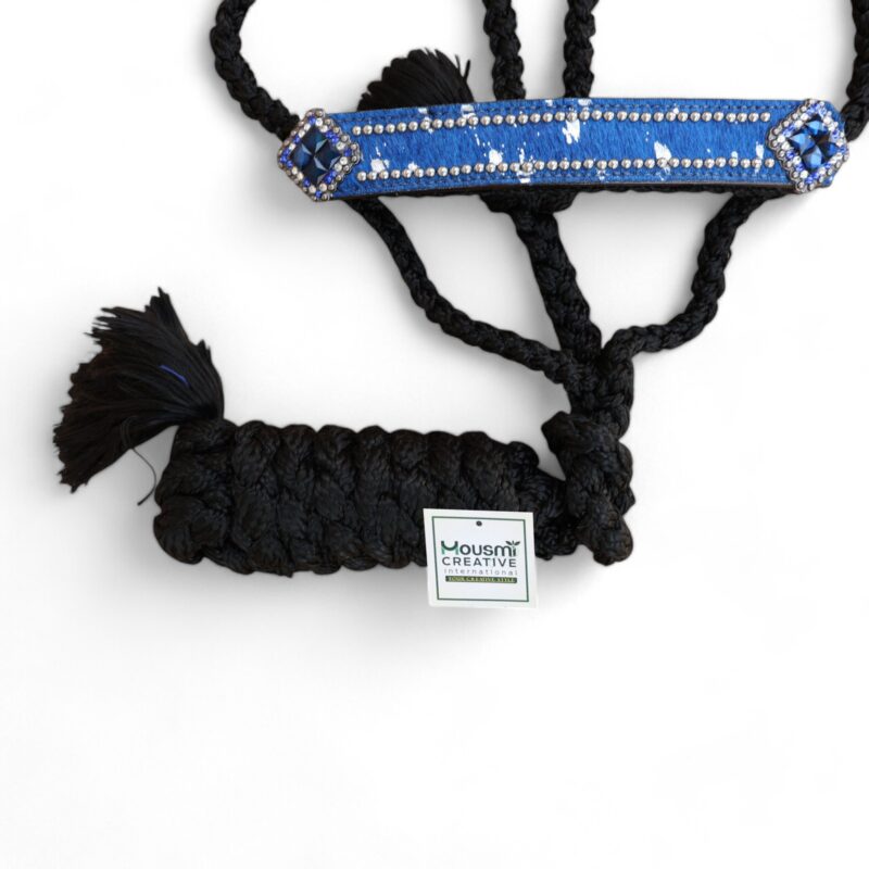 Leather Noseband Mule Tape Lead Rope Halter MMH 114322 - Image 3