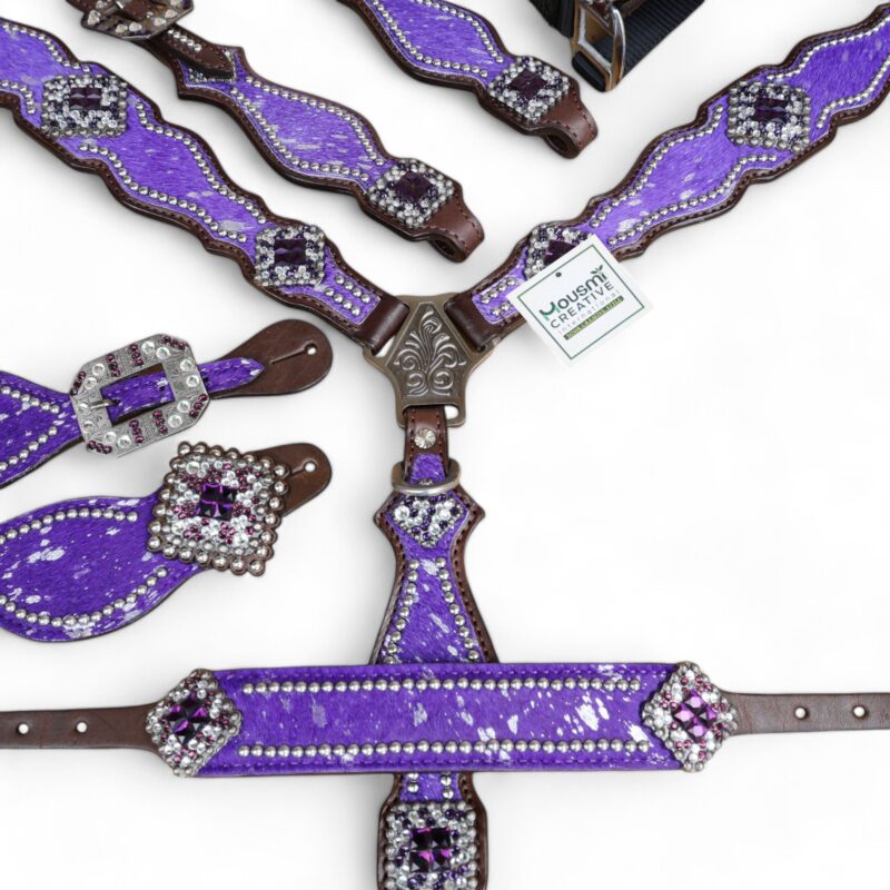 Western Leather Headstall Tack Set (HSBM 114248 CS) - Image 3