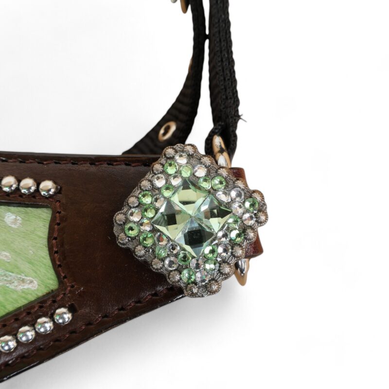 Acid Wash Hair on Leather Bronc Halter BHM 2713154 - Image 6