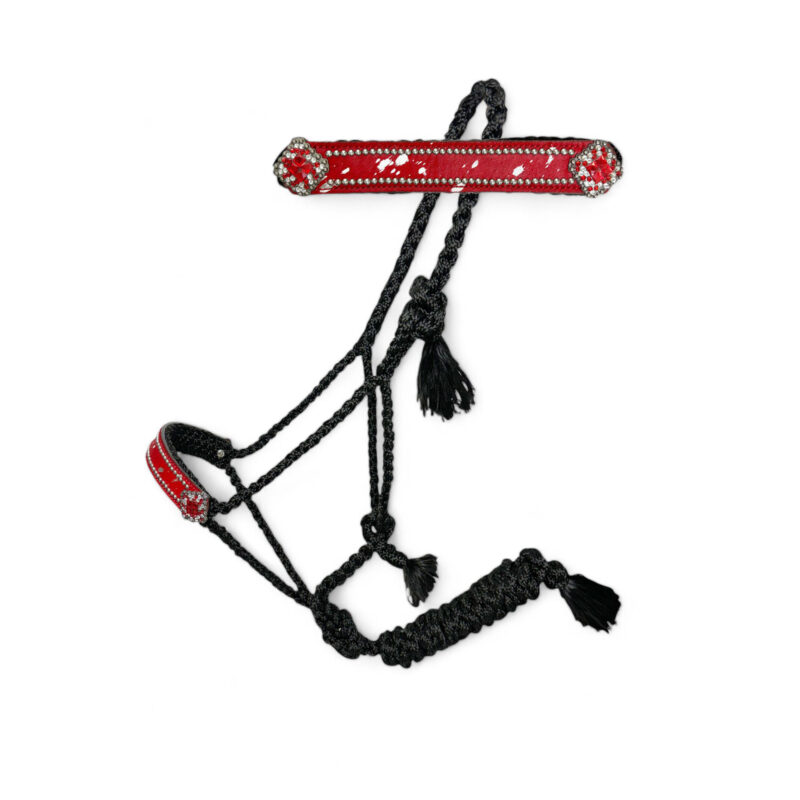 Leather Noseband Mule Tape Lead Rope Halter MMH 114327