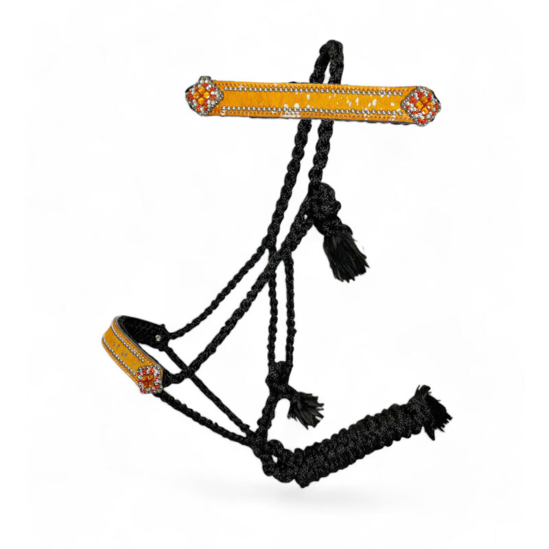 Leather Noseband Mule Tape Lead Rope Halter MMH 114330