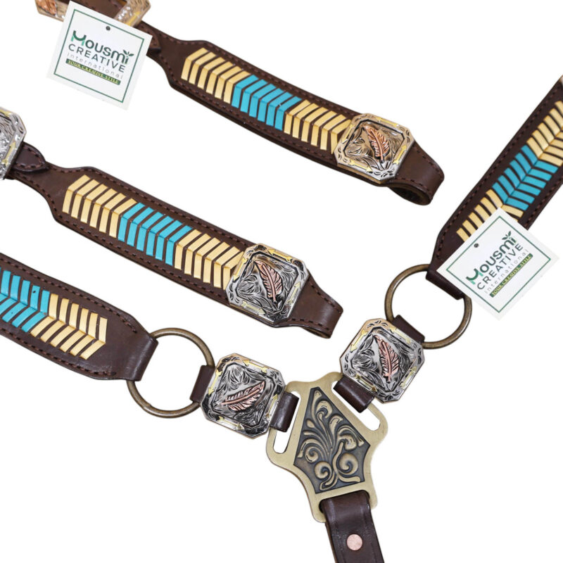 Western Leather Headstall Tack Set (HSBM 114352) - Image 2