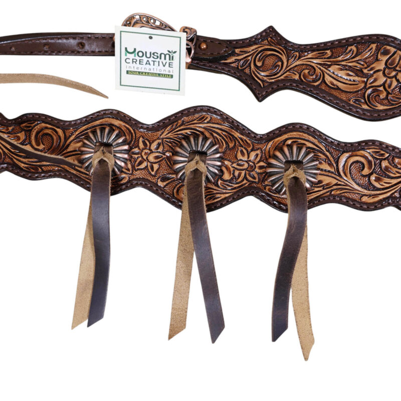 Western Leather Headstall Tack Set (HSBM 114347) - Image 2