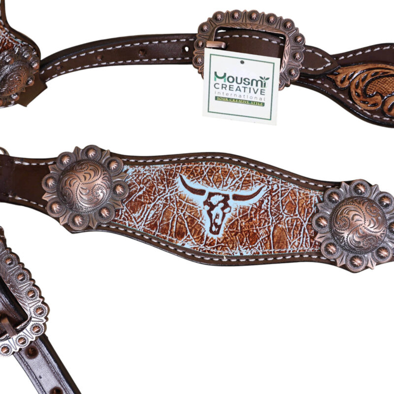 Western Leather Headstall Tack Set (HSBM 114345) - Image 2