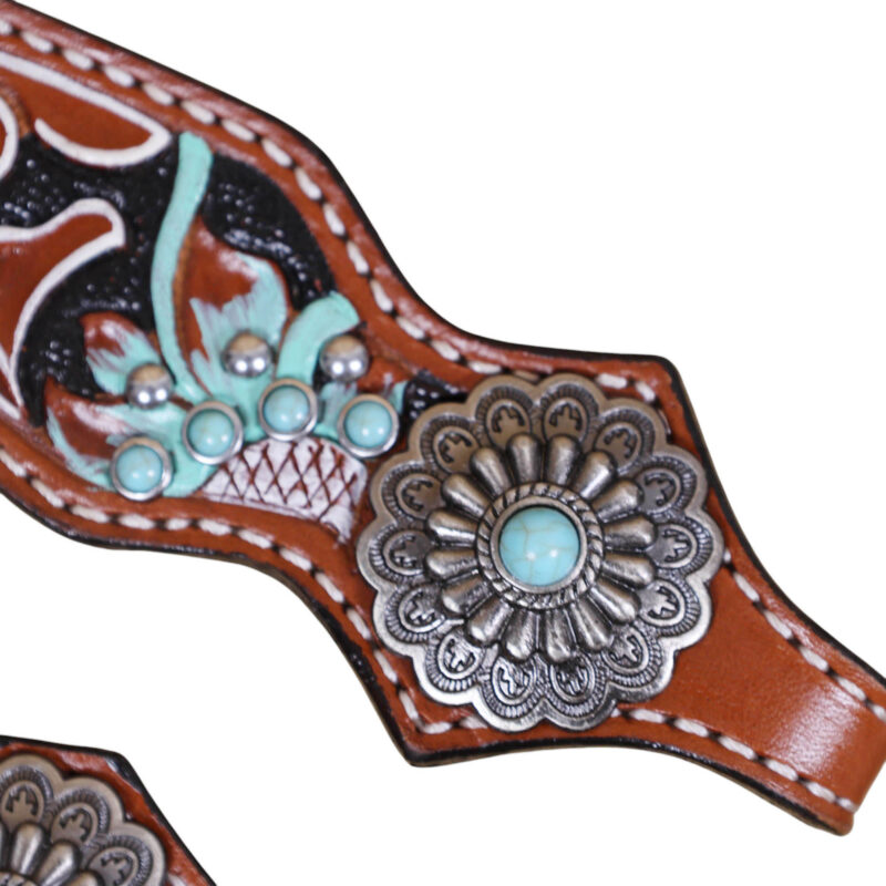 Western Leather Headstall Tack Set (HSBM 114344) - Image 3