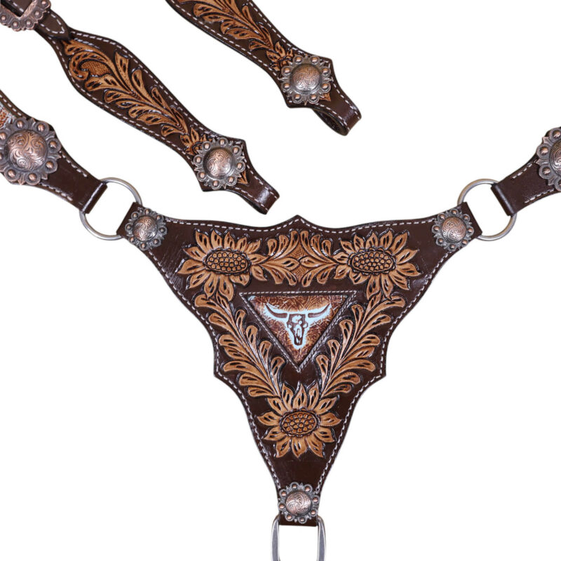 Western Leather Headstall Tack Set (HSBM 114345) - Image 4