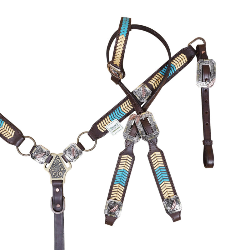 Western Leather Headstall Tack Set (HSBM 114352) - Image 3