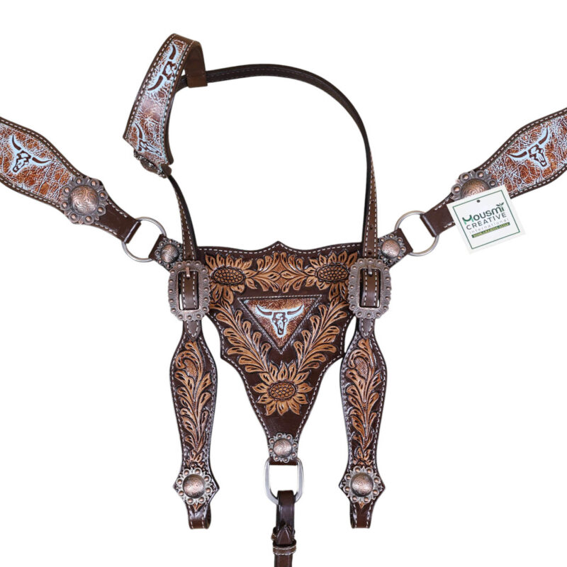 Western Leather Headstall Tack Set (HSBM 114345) - Image 7