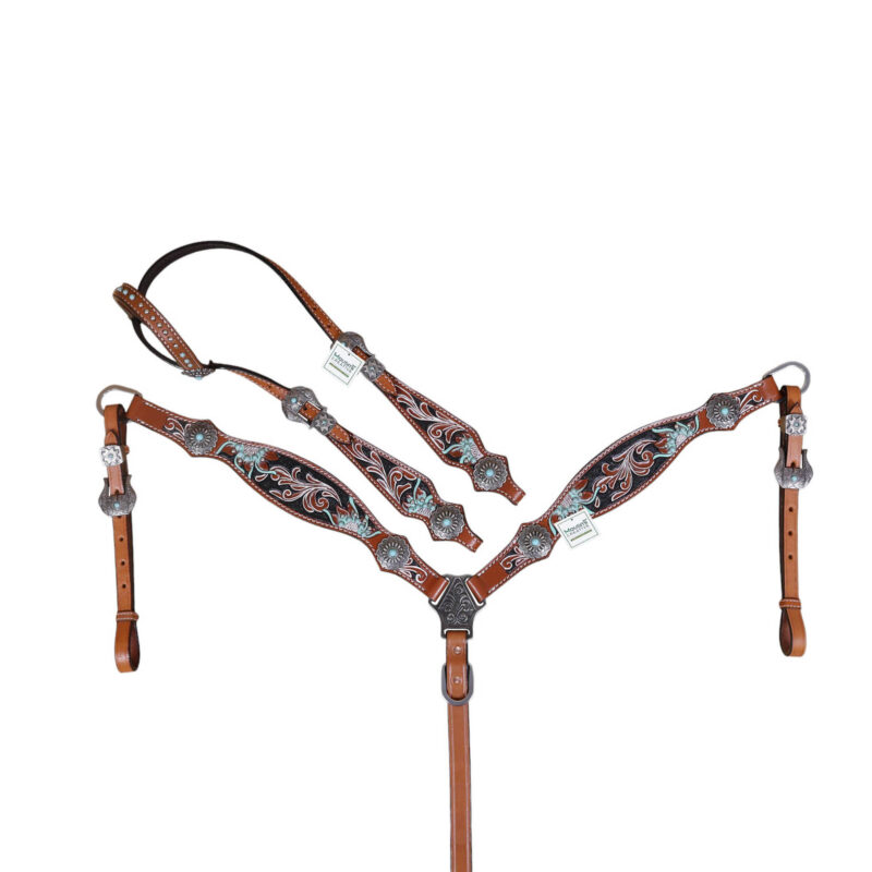 Western Leather Headstall Tack Set (HSBM 114344) - Image 6