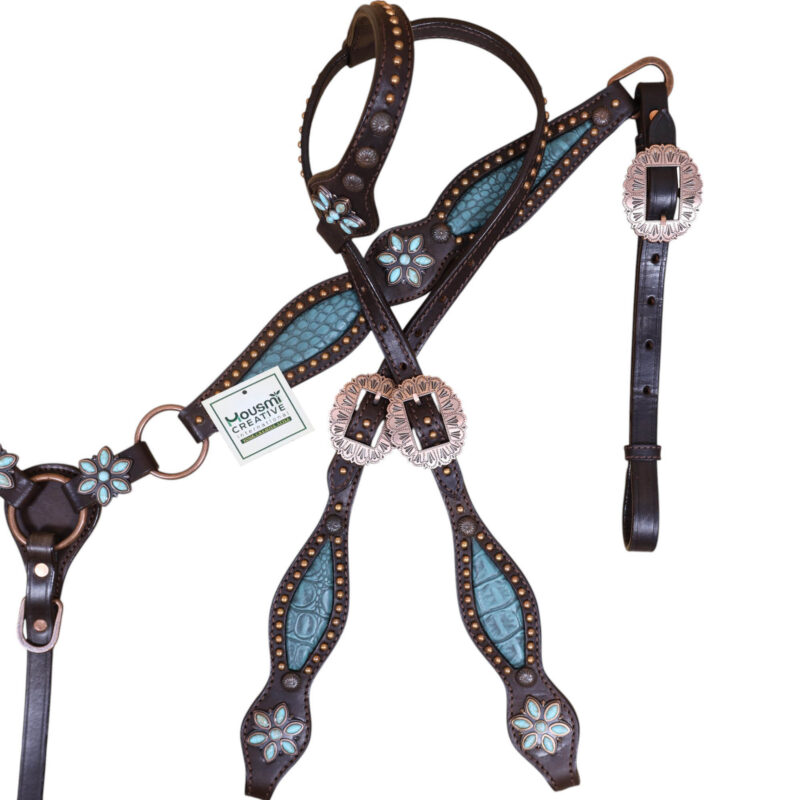 Western Leather Headstall Tack Set (HSBM 114353) - Image 3