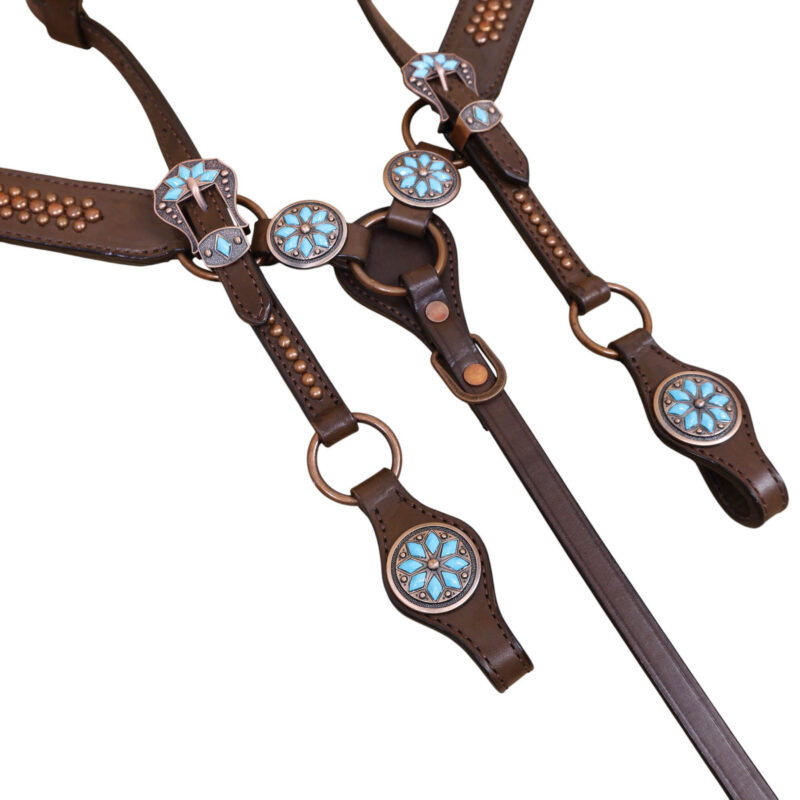 Western Leather Headstall Tack Set (HSBM 114350) - Image 2