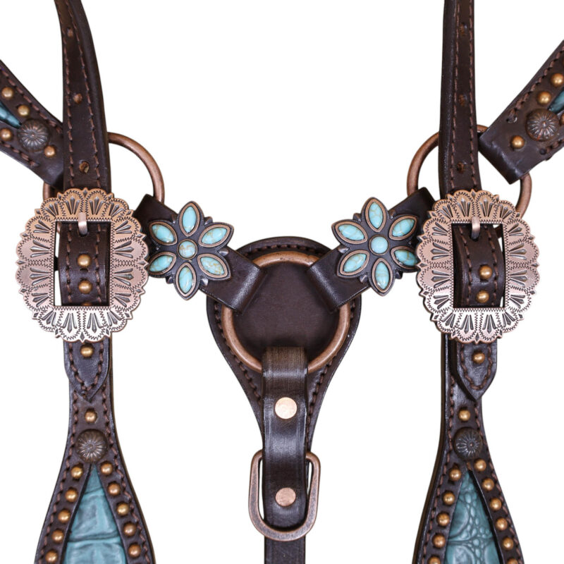 Western Leather Headstall Tack Set (HSBM 114353) - Image 2