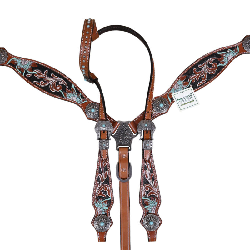Western Leather Headstall Tack Set (HSBM 114344) - Image 7