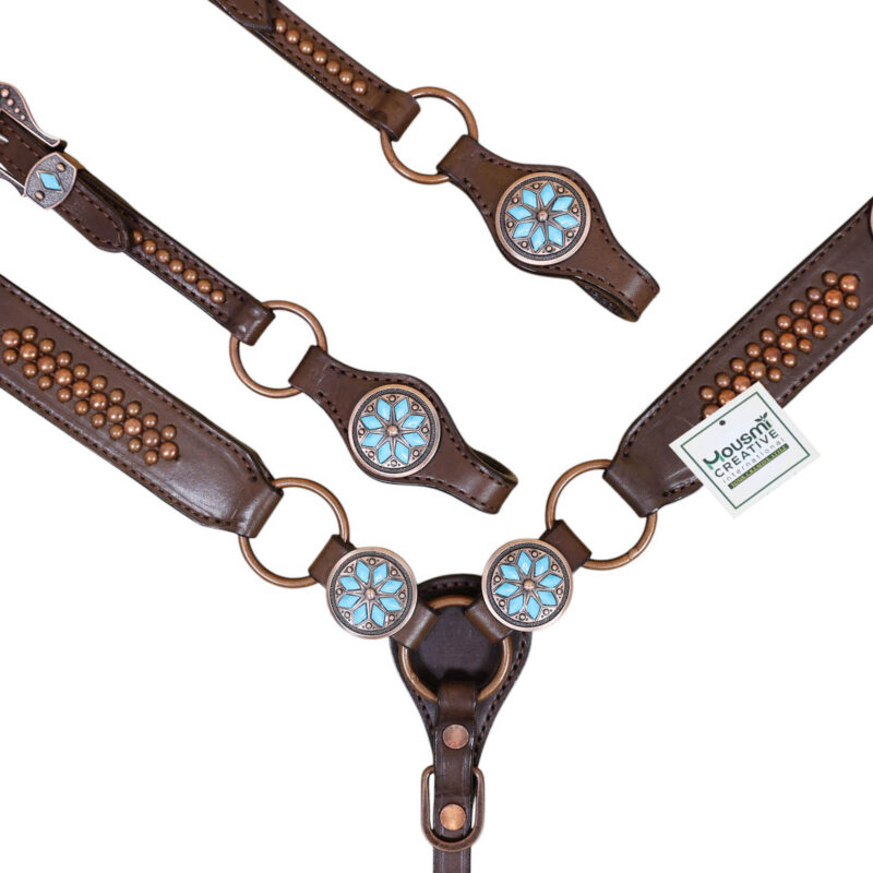 Western Leather Headstall Tack Set (HSBM 114350) - Image 3