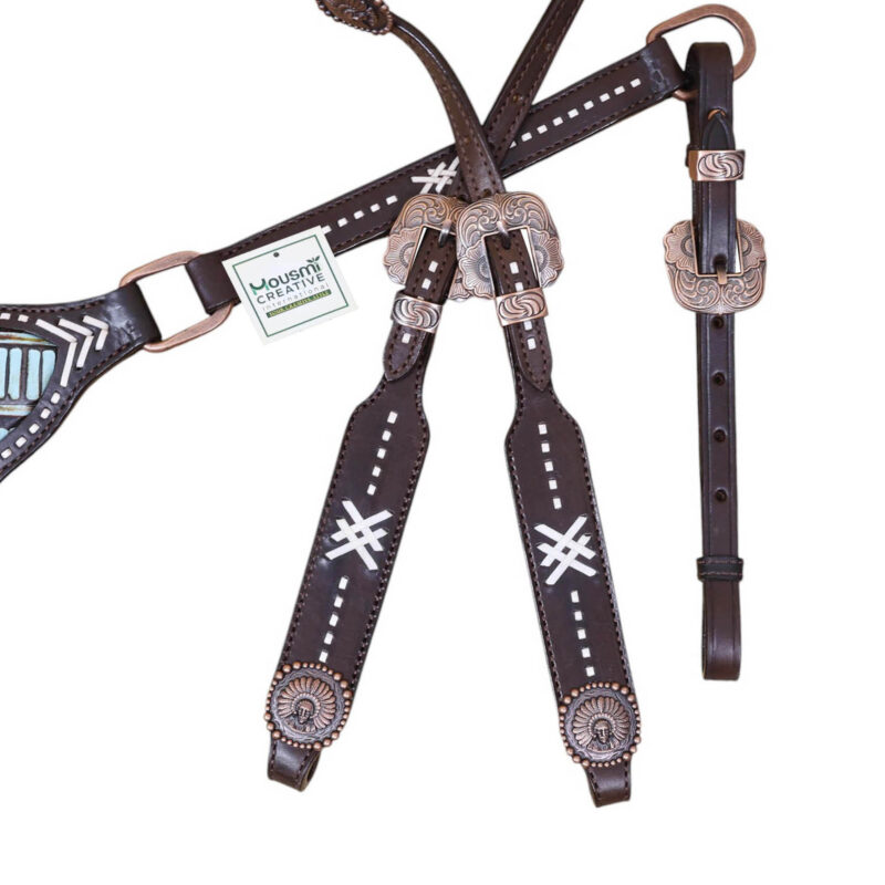 Western Leather Headstall Tack Set (HSBM 114372) - Image 6