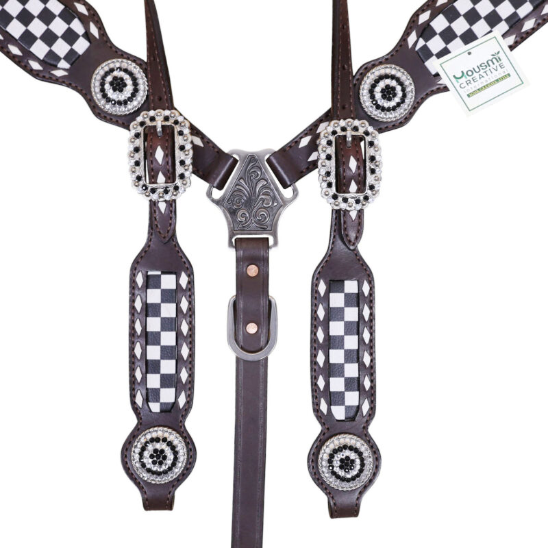 Western Leather Headstall Tack Set (HSBM 114358) - Image 2