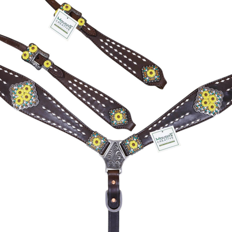 Western Leather Headstall Tack Set (HSBM 114373) - Image 2