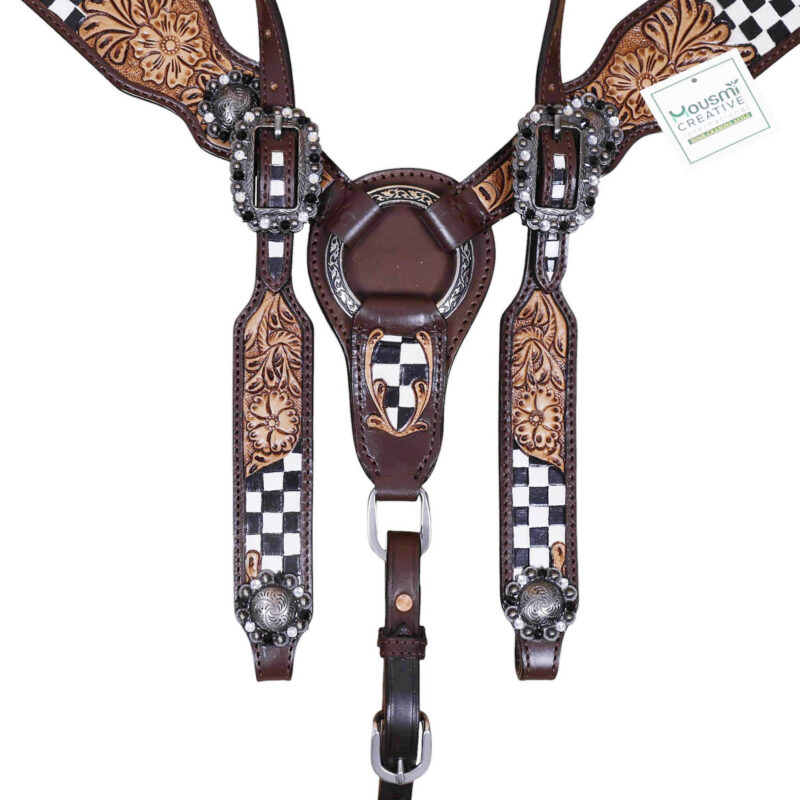 Western Leather Headstall Tack Set (HSBM 114367) - Image 4