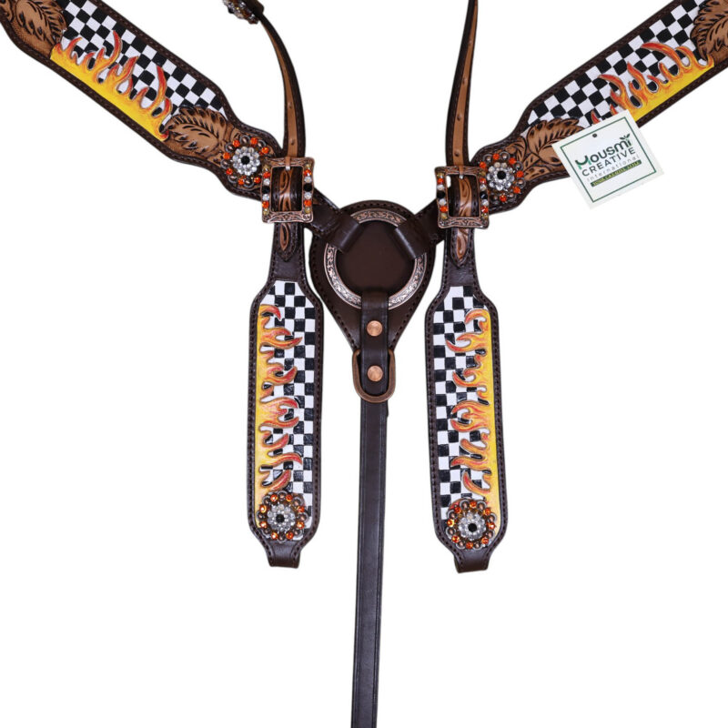 Western Leather Headstall Tack Set (HSBM 114365) - Image 2