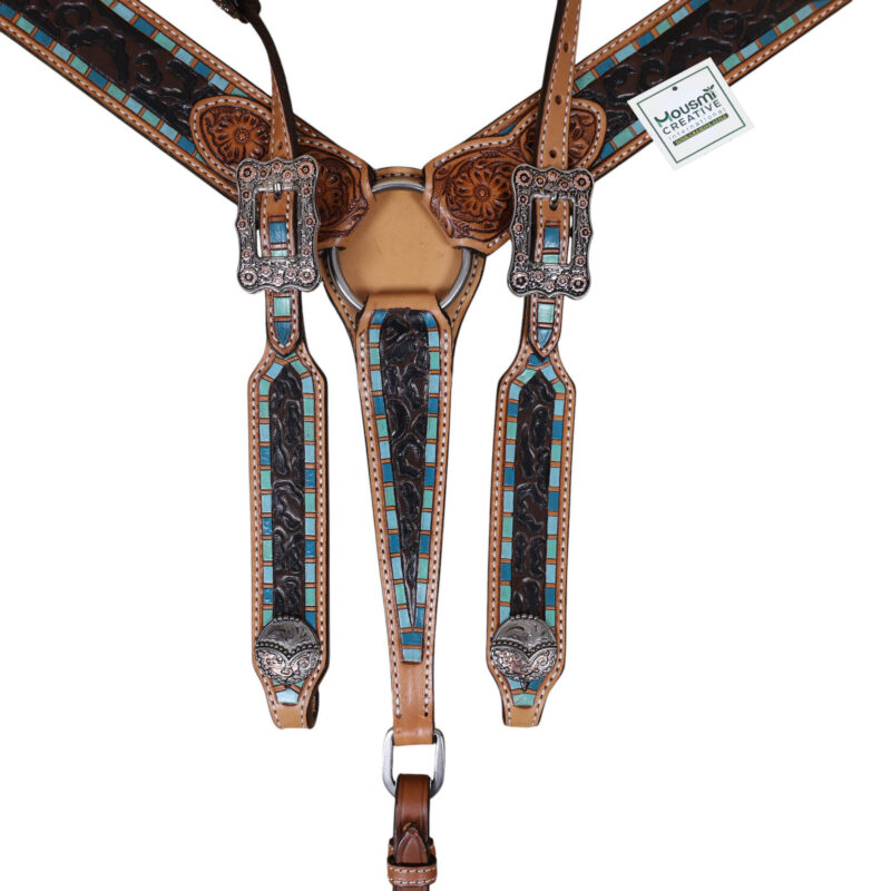 Western Leather Headstall Tack Set (HSBM 114397) - Image 2