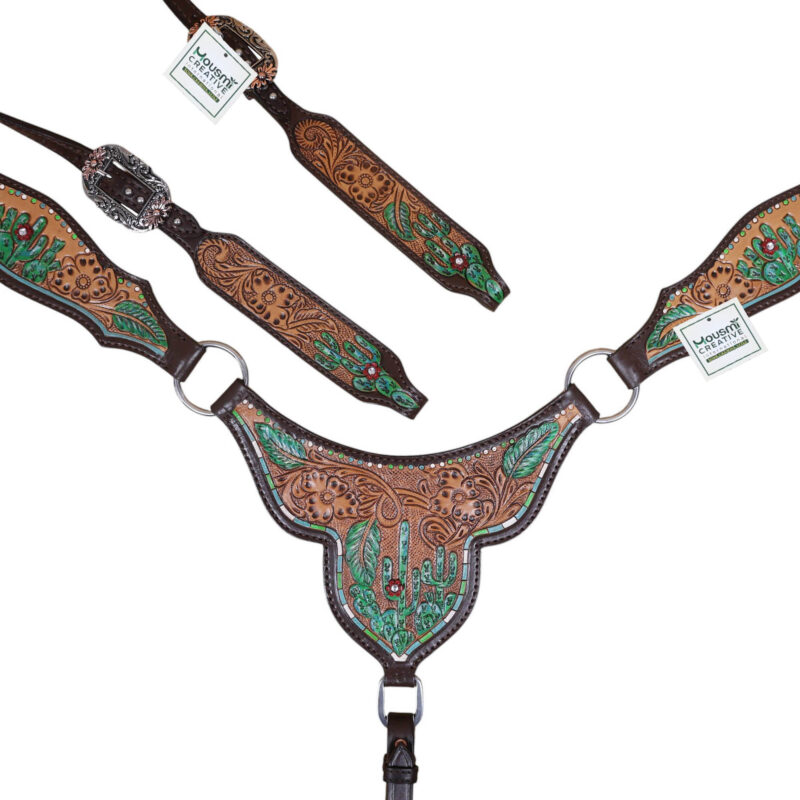 Western Leather Headstall Tack Set (HSBM 114393) - Image 3