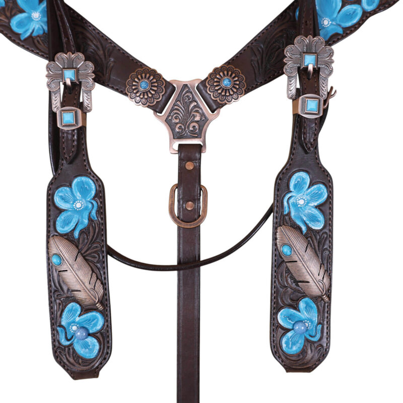 Western Leather Headstall Tack Set (HSBM 114381) - Image 2