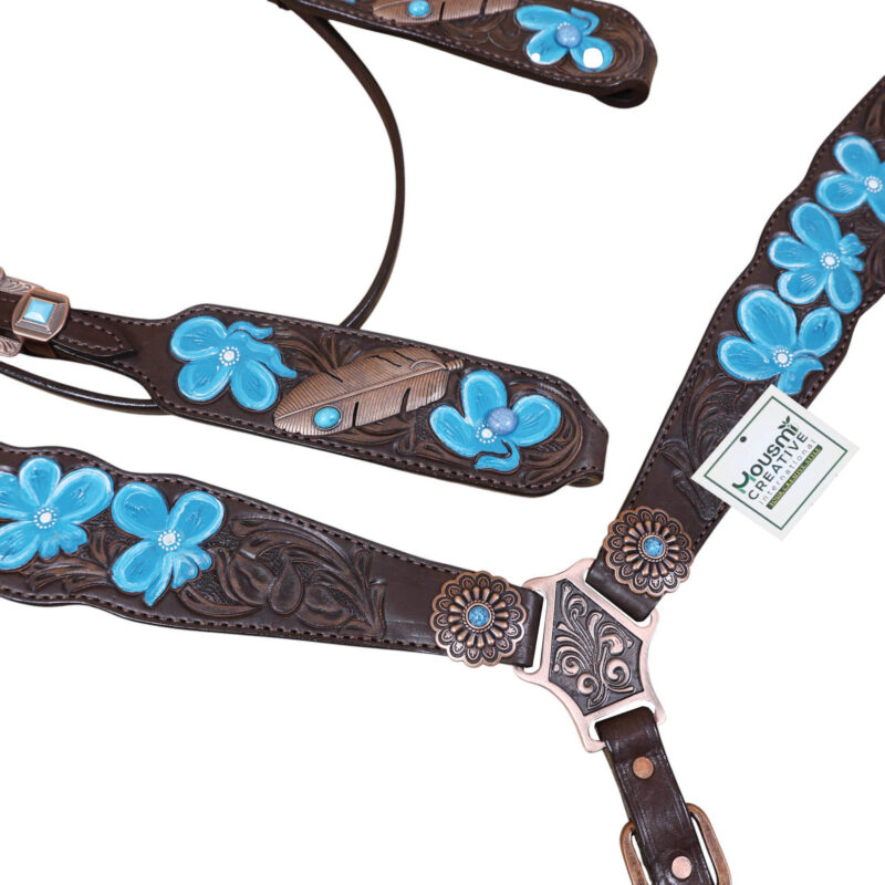 Western Leather Headstall Tack Set (HSBM 114381) - Image 3
